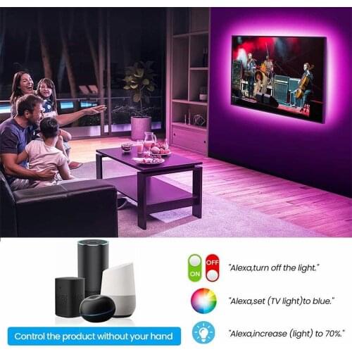 RGB LED Light Bar WIFI Smart Control Home Decoration Ribbon Light Soft String Bluetooth Remote Control Smart Voice Light Tube
