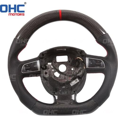 100% Real Carbon Fiber Steering Wheel compatible for A1 A2 A3 A4 A5 S3 S4 RS3 RS4 RS5 RS6 RS7 S line