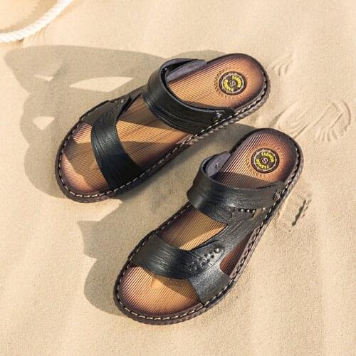Sandals Mens Korean Version of Wear-resistant Non-slip Lazy Beach Shoes Casual Mens Sandals and Slippers Mens Outdoor Sports