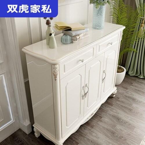 Shuanghu furniture European style shoe cabinet white hall cabinet assembly luxury simple European economy multi function shoe