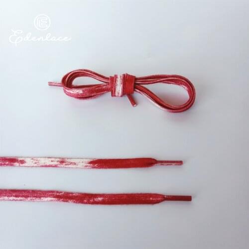 Tie Dye Shoelaces New Designer Mix Red For Clothes Hoodies And Trousers Ropelace Flat Gradual Shoelace Fashionable With Sneakers