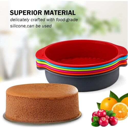 Silicone Round Food Grade Non Stick Cake Bakeware 3D Cake Mold Baking Tool Loaf Bread Tray Birthday Cake Dessert Pan Tools