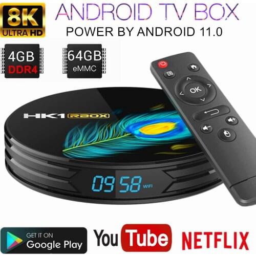 Android 11.0 4K TV BOX Quad-Core Streaming Media Player Youtube Netflix Google Play 10000+ Game Music Video Apps