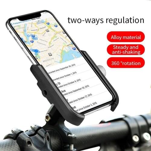 Bicycle Motorcycle Phone Holder for 4.5-6.8 inches Smartphone Aluminum Alloy Mobile Phone Rack for Bike Motor Phone Bracket