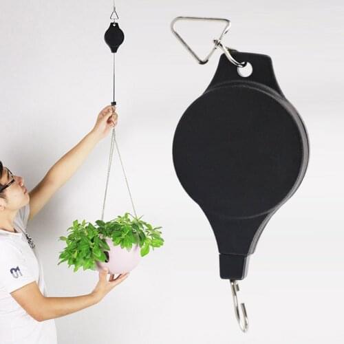Retractable Hook Pulley Pull Down Hanger Orchid Flower Pots Garden Racks Hangers Portable Garden Supplies Orchid Flower Pots