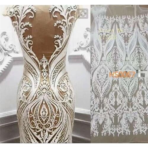 Top quality french lace fabric Latest white african lace fabric with embroidery mesh tulle fabric