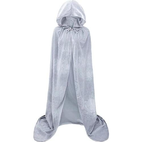 Hot Sale Halloween Costume Cosplay Death Cape Long Hooded Cloak Wizard Witch Medieval Cape A Variety of Colors for You To Choose