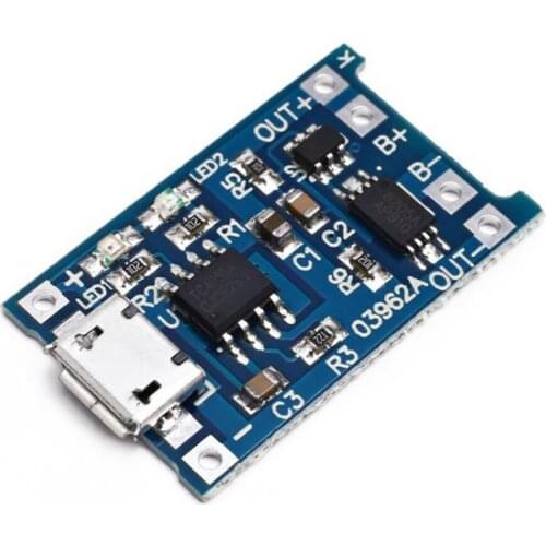 10Pcs 5V 1A Micro USB 18650 Lithium Battery Charger Controller Module+Protection Dual Functions