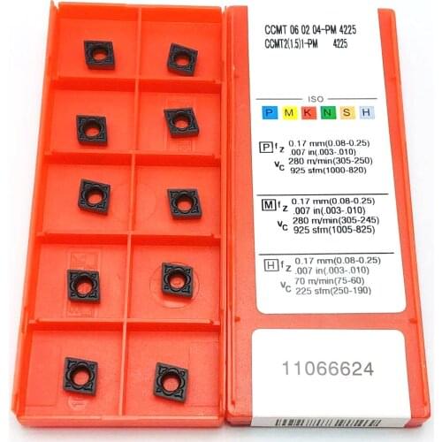 10 pieces of high quality CCMT060204 PM 4225 external turning tool original metal turning tool CNC lathe tool CCMT 060204 PM4225