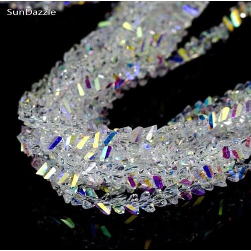 100pcs AB Color Austiran Crystal Beads Spacers Triangular Glass Loose Beads Jewelry Making Findings Aparrel Decoration