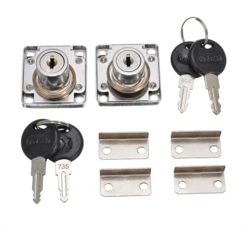 2pcs/set Desk Drawer Lock with 2 Keys Wardrobe Locks Cabinet Letter Mailbox Locks Furniture Cam Locks