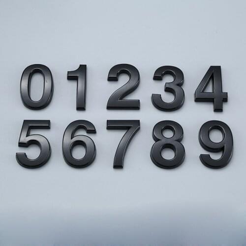 3D House number Door Address Digits Numeral Plate Plaque Sign Sticker with Self-adhesive Hotel Apartment Door Plate 3.5/5/7cm