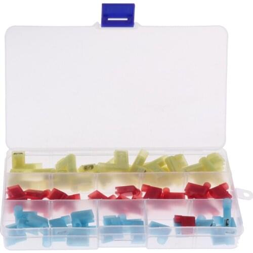 60 Pieces Nylon Flag Spade Female Insulated Terminals Connector Assortment