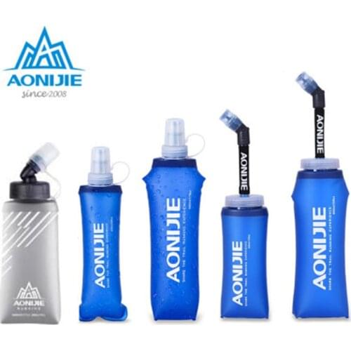 AONIJIE 450ML 500ML Waist Bags Soft Flask Folding Collapsible Water Bottle TPU Free For Running Hydration Pack Vest