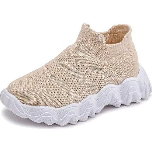 Kids Sneakers Autumn New Childrens Socks Shoes Fashion Girls Casual Shoes Boys Flats Knitted Breathable Student Running Shoes