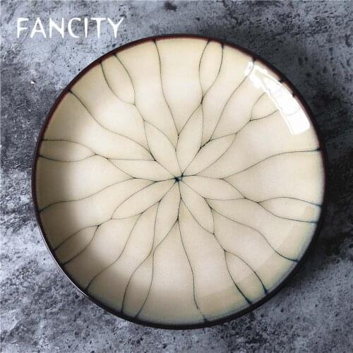 FANCITY Exclusive Exported to the U.S. Kiln Glazed Ceramic Tableware Western Food Plate Fruit Plate Decorative Plate Ja