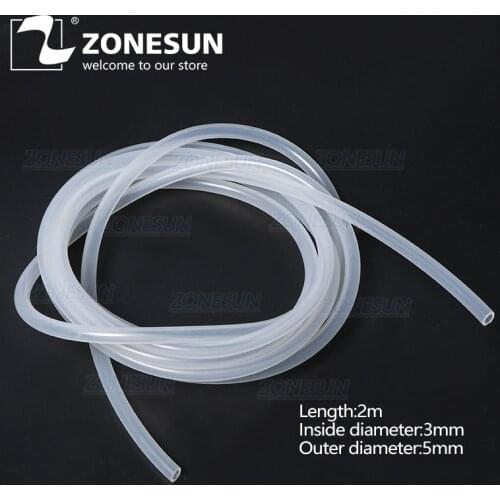 ZONESUN PJ-GZ3 Length 2m Inside Diameter 3mm Silicone Tube Rubber Hose For Essential Oil Filling Machine