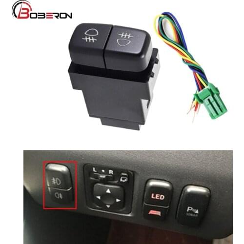 1PC for Mitsubishi Car Front Rear Fog Light Switch Button With Connection Wire Dual Switch