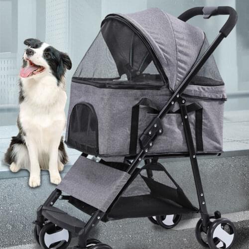 Pet Stroller Lightweight Separable Folding Dog Small Cat Pet Stroller Carrier Teddy Dog Cart Super Quality Compact Portable Pet
