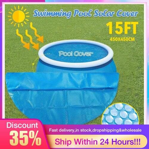 Pool Cover Round Solar Swimming Pool Tub Cover 400cm Outdoor Bubble Blanket Accessories 4/5/6/8/10/12/15 Feet Newest