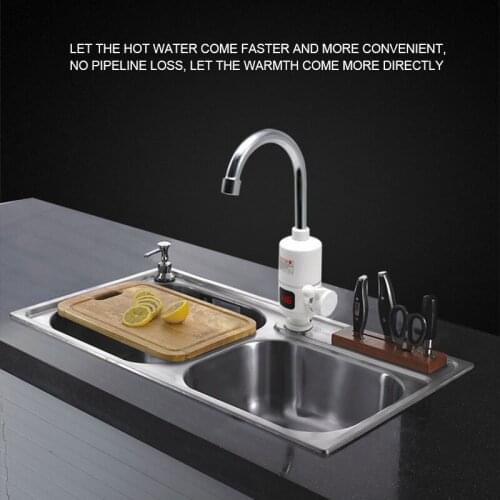 Kitchen Tankless Faucet Water Heater Instant Electric Hot Water Tap Fast Heater Sink 3000W Heaters Temperature Display