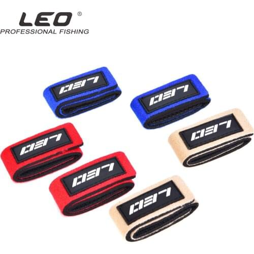 LEO 2pcs Fishing Rod Tie Holder Strap Suspenders Fastener Hook Ties Belt Fishing Tackle Accessories Outdoor Fishing Gadget Tools