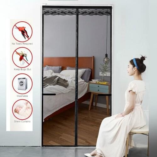 2021Curtain Summer Anti-Mosquito Velcro Self-adhesive Magnetic Self-absorption Screen Window Custom Size for Easy Installation
