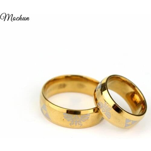 MQCHUN Triforce Stainless Steel Ring for Men Size 7-12