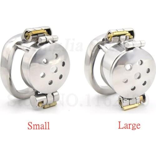 Double Lock Stainless Steel Male Chastity Device with Anti-off Ring Catheter,Penis Rings,Metal Cock Cage,Adult Sex Toys For Man