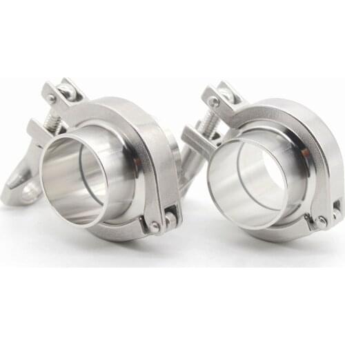 Sanitary Pipe Fitting Set 1.5" OD 38mm Clamp 50.5mm Weld Ferrule + Tri Clamp + Silicon Gasket 304 Stainless Steel For Homebrew