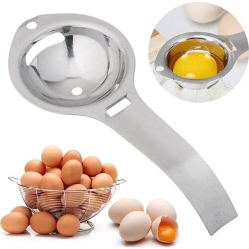 Stainless Steel Egg White Separator Tool Yolk Filter Gadget Long Handle Baking Cooking Funnel Spoon Egg Divider Tool