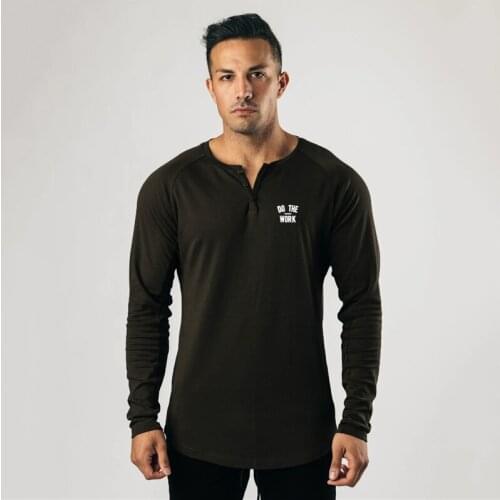 New Casual Mens Fashion Breathable Fitness Gym Long Sleeve Clothing Bodybuilding Autumn and Winter Trend Slim Sports T Shirt