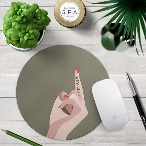 Office Computer Desk Mat Table Keyboard Mouse Pad Round Natural Rubber Lady Elegant Non-slip Mat Gamer Mousepad Mat