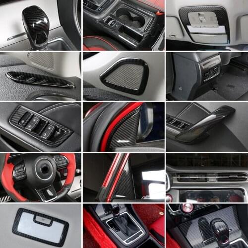 Carbon Fiber Pattern for MG MG6 2018-2019 Inner Gear panel Glass Lift Switch Panel outlet Decoration frame ABS Plastic