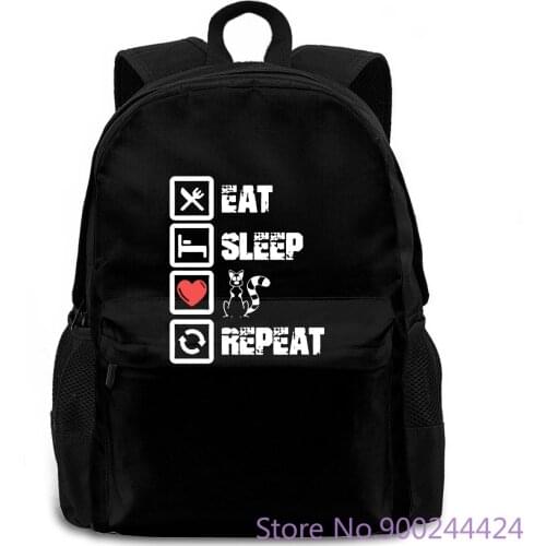 Eat Sleep Love Lemur Repeat - Lovely Design Hot Sales Female Natural Brand women men backpack laptop travel school adult