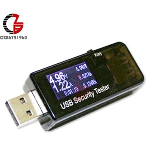 6-in-1 USB Safety Tester Power-off Protection LCD Digital Voltmeter Ammeter Battery Capacity Indicator Current Voltage Meter