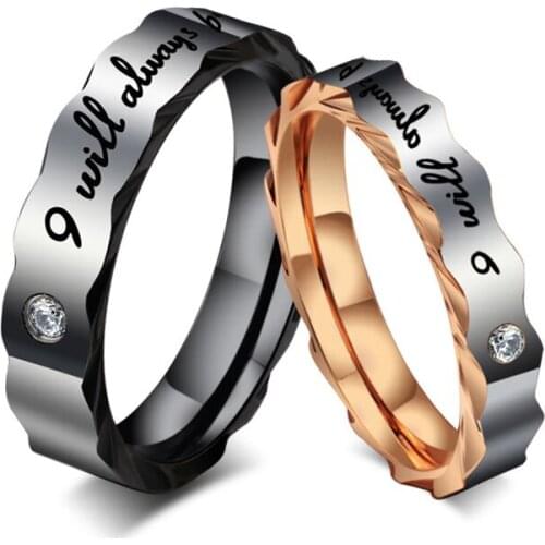 High Quality Romantic Lover Stainless Steel Rings Classic Couple Rings for Women and Men Wedding Rings Anniversary Gift