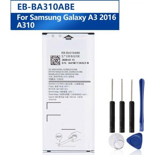 Samsung Original EB-BA310ABE Battery For Samsung GALAXY A3 2016Edition A310 A5310A EB-BA310ABA Replacement Phone Battery 2300mAh
