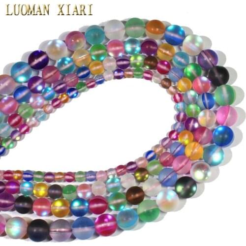 Wholesale Austria Crystal Synthesis Colorful Glitter Stone Beads For Jewelry Making DIY Bracelet Necklace 6/8/10/12mm Strand 15