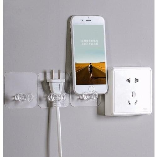 10Pcs/Set Adhesive Hooks Rack Wall Hanger Space Saver Flower Heavy Load Transparent Strong Self Strong Kitchen Bathroom Towel