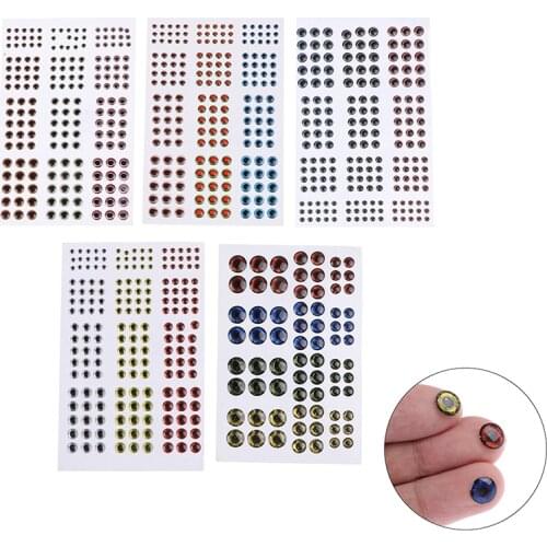 183pcs/72pcs Artificial Fish Eyes 0.39" 3D 4D 5D Holographic Lure Fish Eyes Fly Tying Jigs Crafts