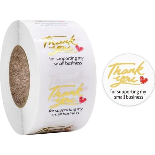 2021 1 inch 500 pieces /roll, transparent label with hot stamping font, baking gift card, gift packaging sealing sticker