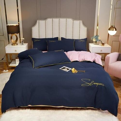 35 Brushed Microfiber Embroidery Duvet Cover Sheet Pillowcase Bedding Set for Bedroom Child Single,Twin,Full,Queen,King Size