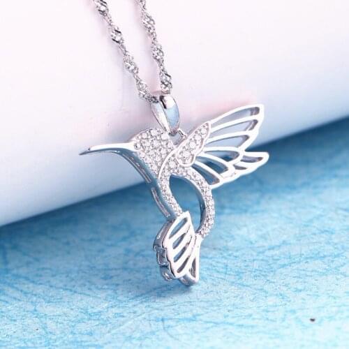 925 Sterling Silver Bird Necklace Earring Set with AAA CZ