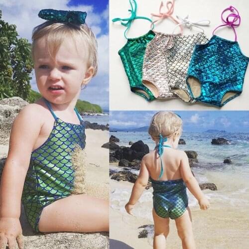 Baby Girl Kids Mermaid Bikini Summer Beach One Piece Swimwuit Toddler Cute Swimwear Bathing Suit Costume 2020 Bathing Suit