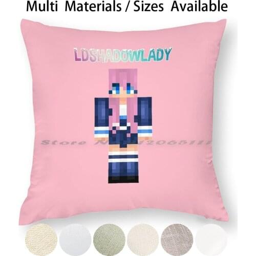 Fanart Cute Ldshadowlady Skin Pink Color Pillow Case Throw Pillow Cover Cotton Linen Flax Gaming Game Youtuber Ld Shadow Lady