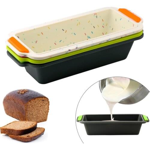 New 1pcs Rectangular Silicone Bread Pan Mold Toast Bread Mold Cake Tray Long Square Cake Mould Bakeware Non-stick Baking Tools