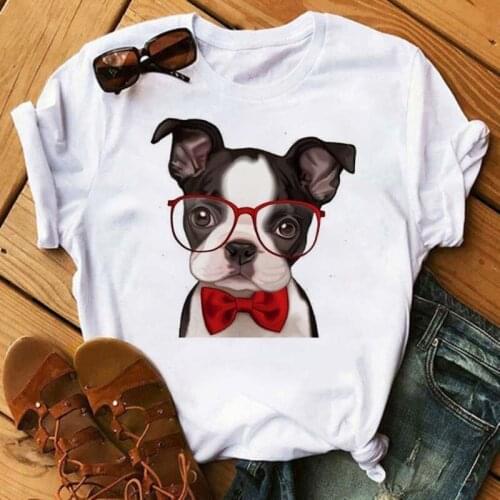 Maycaur Cute Dogs T Shirt Women Harajuku Ullzang French Bulldog Kawaii Cartoon Tshirt Female Korean Casual 90s Graphic T-shirts