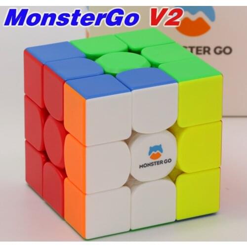 GANCUBE Monster Go V2 Version 2 MonsterGo 3x3x3 Magic Puzzle Cubes 3x3 Professional Educational SpeedCubing Speed Cube Stands