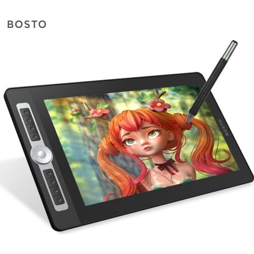 BOSTO 16HD Pro 15.6 Inch H-IPS LCD Graphics Drawing Tablet Display Digital Drawing Pad 8192 Pressure Level Passive Technology